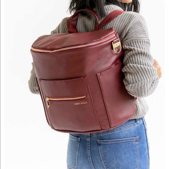 Fawn Design Burgundy Backpack Fawn Design Diaper Bag and Backpack Color: Burgundy | eBay main image 2
